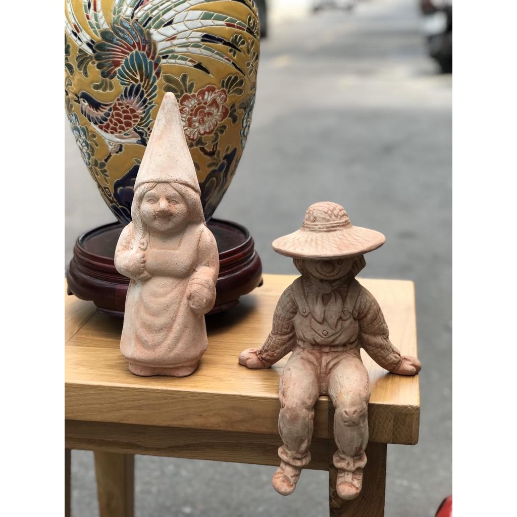 TƯỢNG ĐẤT NUNG TRANG TRÍ DECOR TRONG HOẶC NGOÀI TRỜI CÔ BÉ