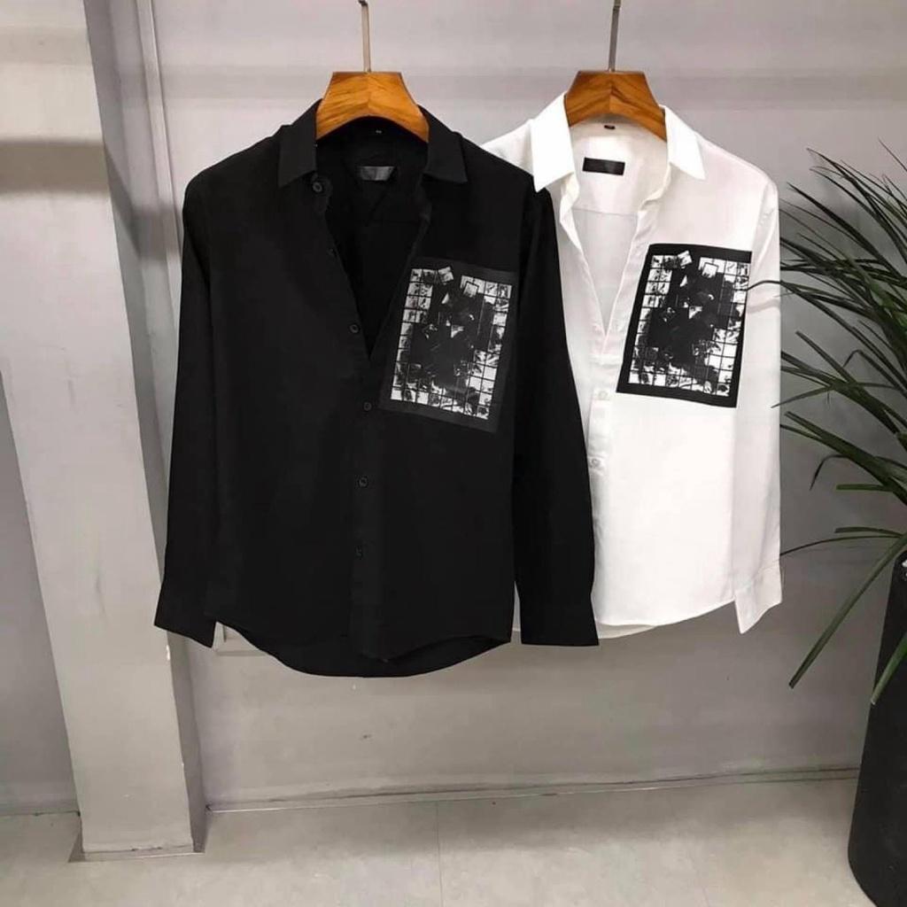 Áo sơ mi cặp đôi nam nữ hàn quốc in logo gian đơn cực phong cách tình yêu hot nhất năm