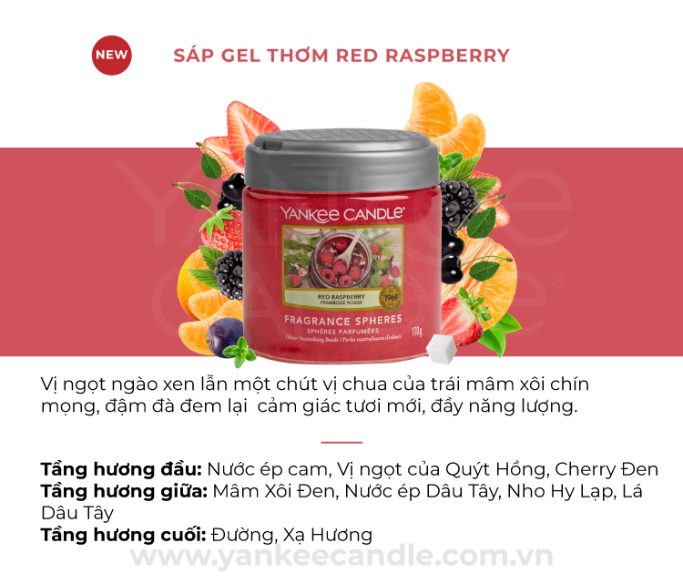 Sáp Gel Thơm Yankee Candle - Red Raspberry (170g)