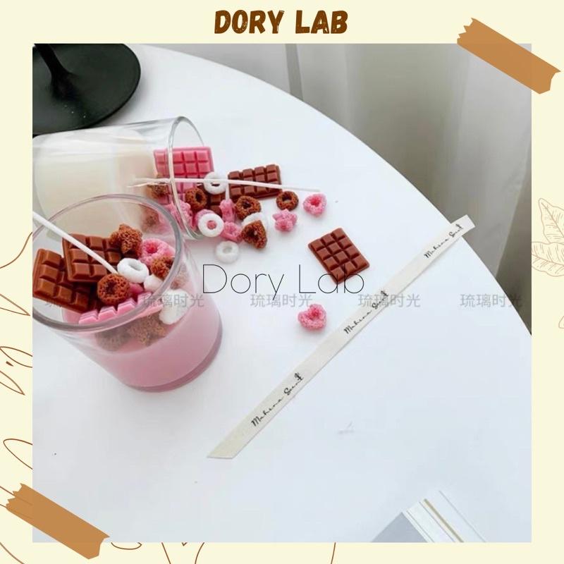 Nến Thơm Ly Kem Phủ Kẹo Ngọt Sô-cô-la Handmade Không Khói, Quà Tặng Độc Đáo - Dory Lab