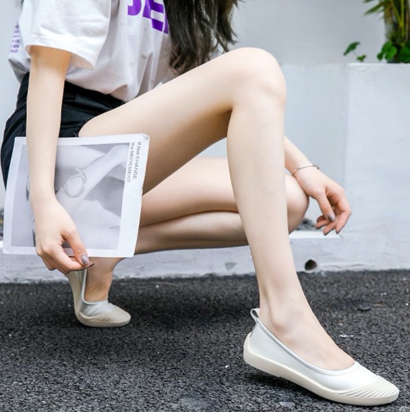 Giày Slip on da cao cấp siêu mềm màu trắng