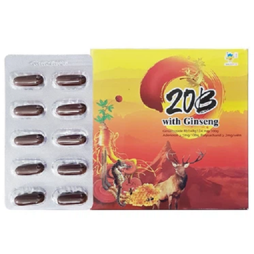 20B With Ginseng Bồi bổ sức khỏe, kích thích tiêu hóa, tăng cường miễn dịch cơ thể hộp 100v