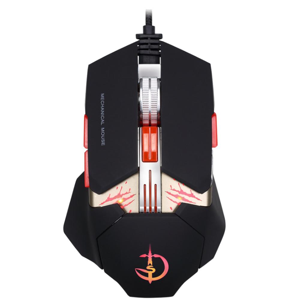 USB Wired Gaming Mouse 4000 DPI 8 Buttons For PC Computer Laptop  Black