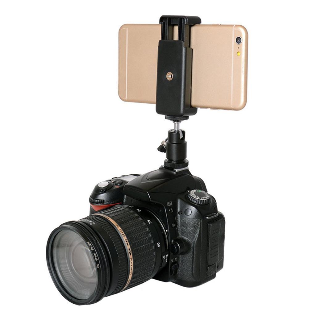 Phone Clip Holder + Ball Head Hot Shoe Adapter Mount For Nikon DSLR Camera