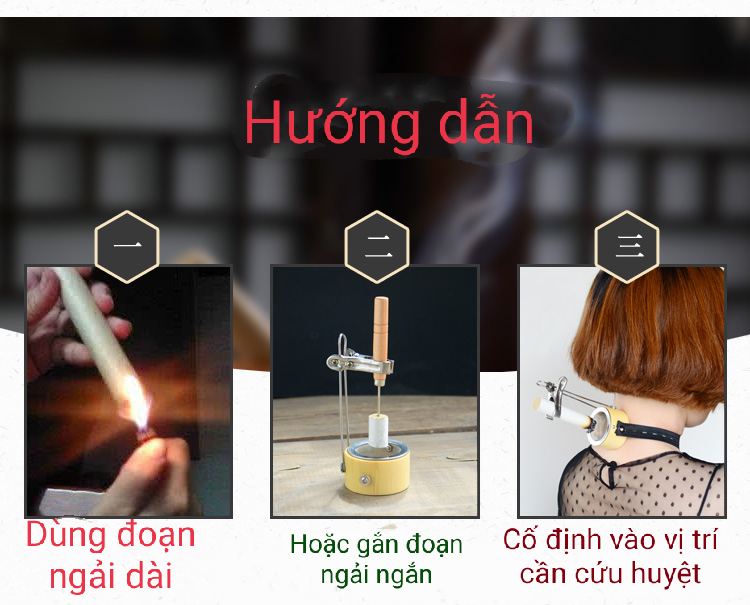 Kẹp giữ hơ ngải cứu + Hộp 10 nhang cứu ngải , ngải đoạn