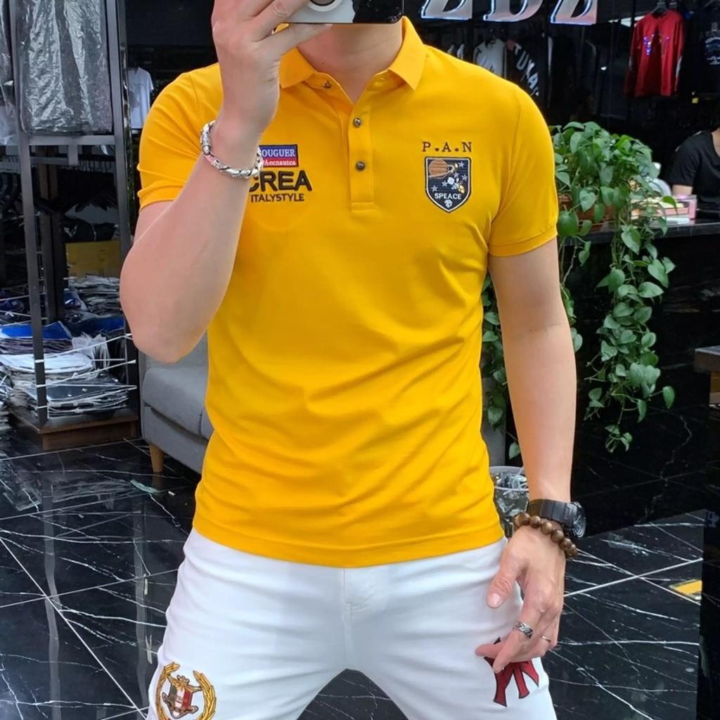 Áo thun nam có cổ thêu LOGO cực đẹp, áo POLO chất cotton, fomr body có 3 màu lựa chọn