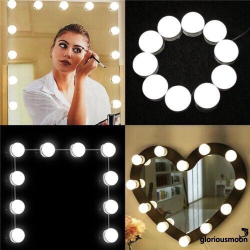 Bộ dây 10 bóng đèn led tròn màu gắn gương trang điểm sang trọng