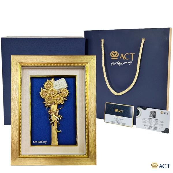 Tranh hoa hướng dương dát vàng 20x26 cm- quà tặng vợ, quà tặng bạn gái, quà 20/10, quà 8/3, quà valentine,...