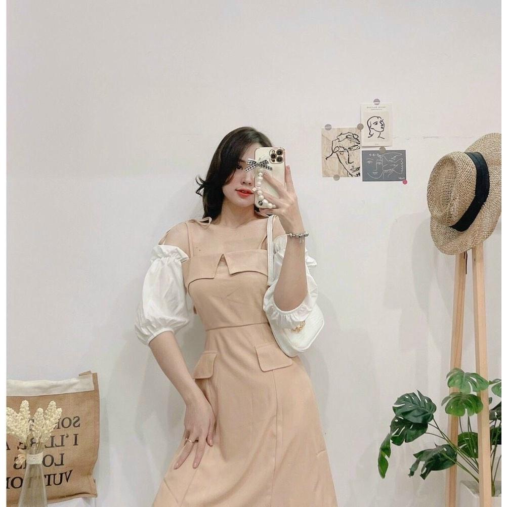 Đầm Trễ Vai Tay Bồng