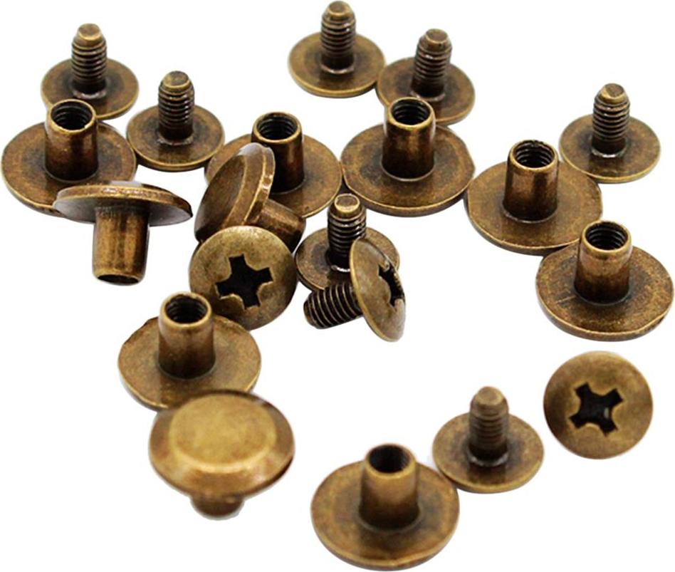 10 Cái Liên Kết Chicago Ốc Móng Tay Đinh Tán Đinh Nhọn cho TỰ LÀM Nghệ Thuật Thủ Công 10x5mm