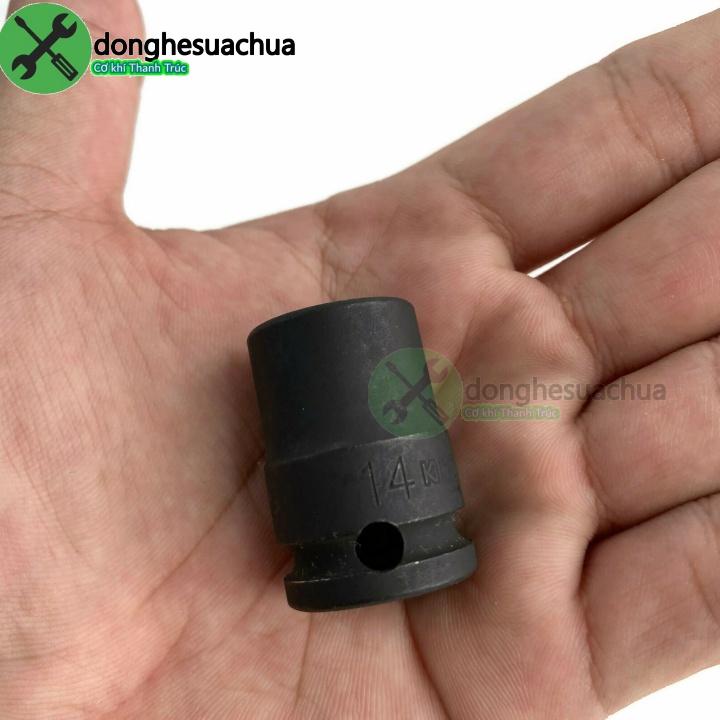 Tuýp 14mm 3/8 Kingtony 353514M loại ngắn 6 cạnh màu đen