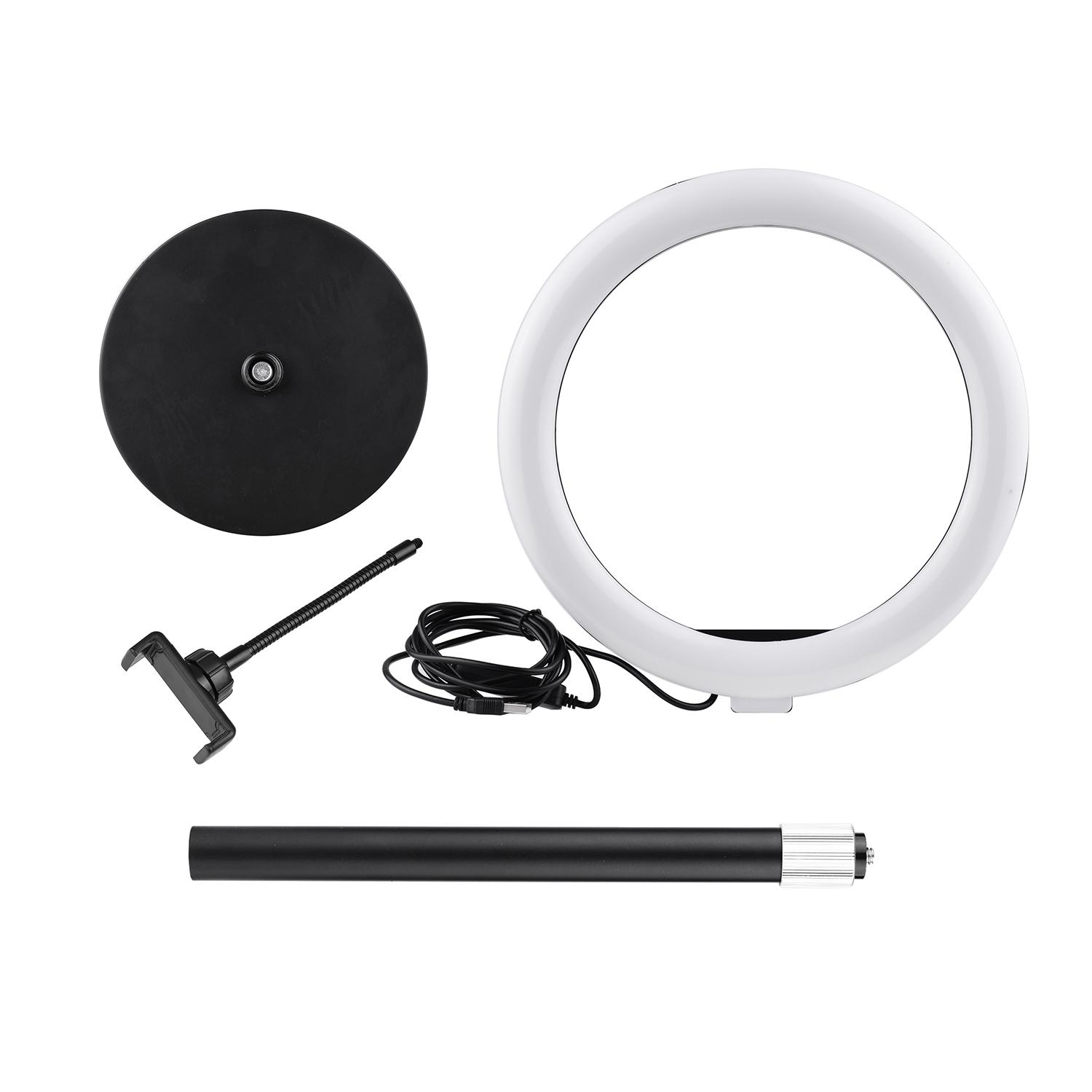 Đèn LED hỗ trợ 3 chế độ chiếu sáng Có thể điều chỉnh với giá đỡ điện thoại có chân đế để bàn 10 inch Selfie Beauty