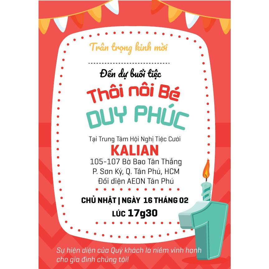 Thiệp thôi nôi – sinh nhật theo yêu cầu Pluxi