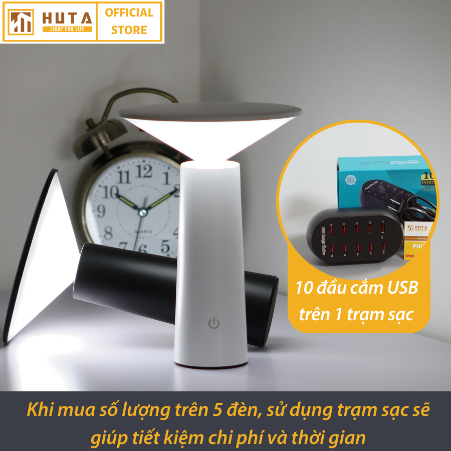 Đèn Bàn Led Quán Bar Nhà Hàng HUTA CHOP1 Cảm Ứng Điều Chỉnh Ánh Sáng Trang Trí Quán Cà Phê, Phòng ăn, Lounge, Sự Kiện