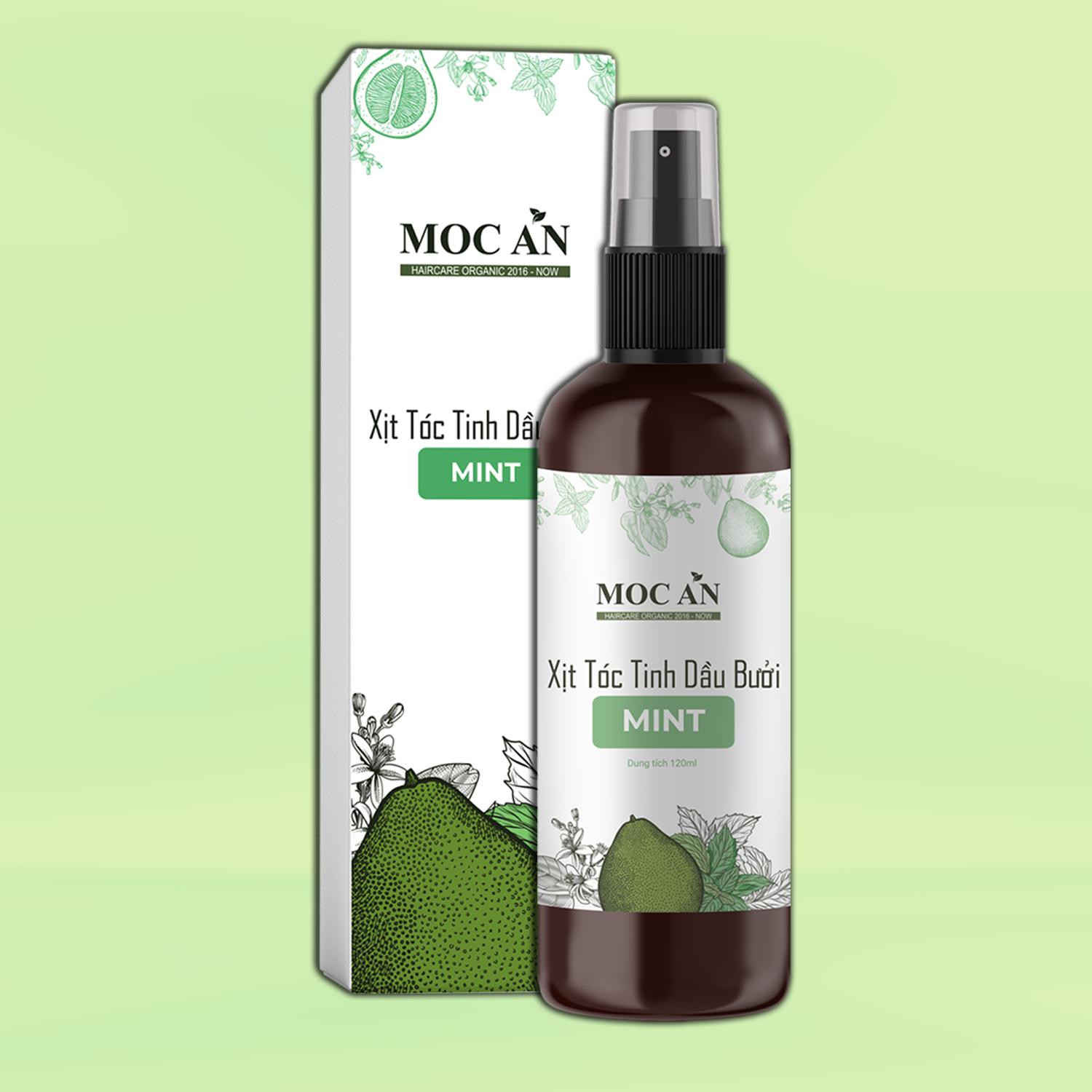 Xịt Kích Mọc Tóc Tinh Dầu Bưởi Bạc Hà ( Mint ) 120ml Mộc Ân Haircare hỗ trợ giảm rụng, kiềm dầu da đầu