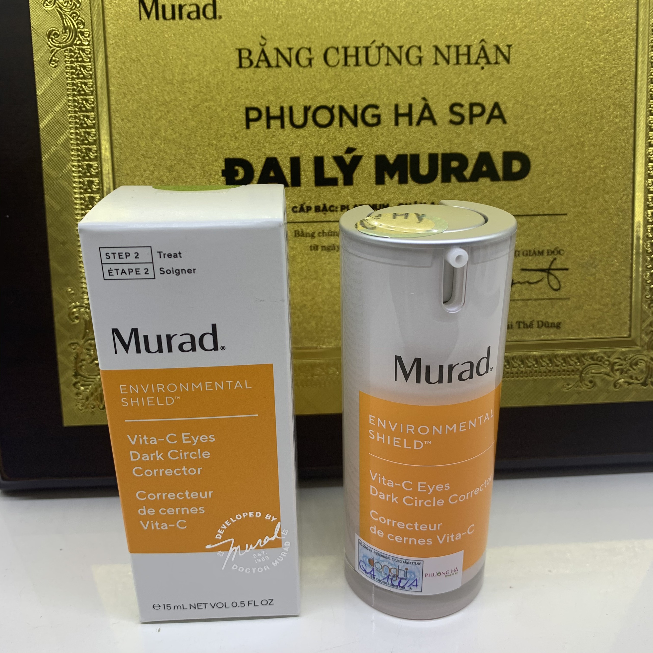 Serum làm trắng da thế hệ mới Murad Vita-C Glycolic Brightening Serum TẶNG Kem giảm thâm quầng mắt thế hệ mới Murad Vita-C Eyes Dark Circle Corrector (15ml)