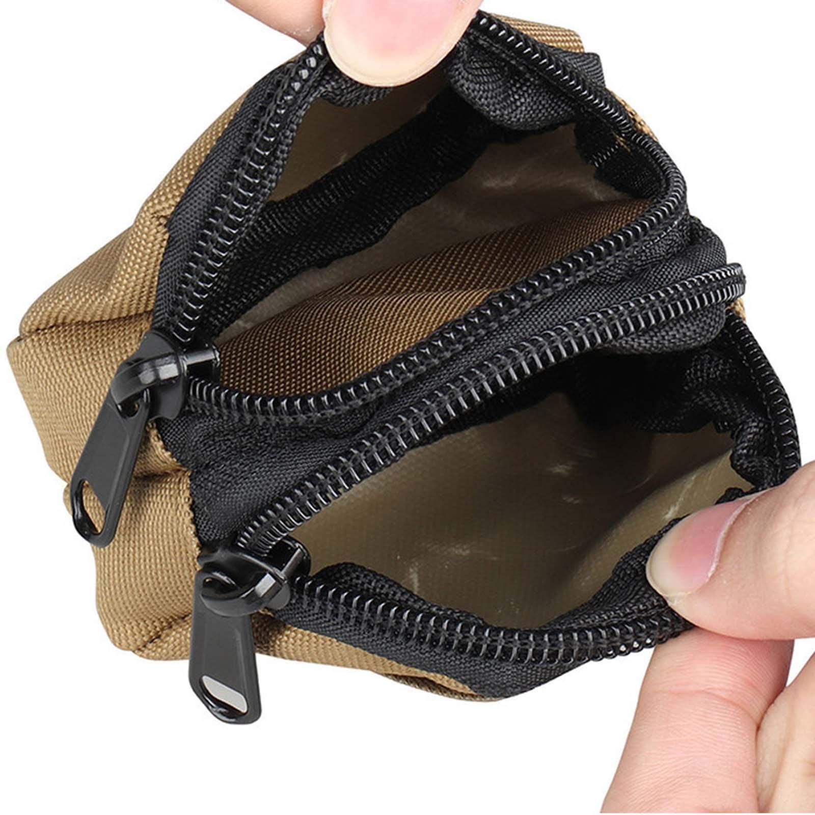 Coin Pouch Change Holder, Outdoor Wallet Nylon Waist Bag for Men, Multifunctional Coin Purse Cash Holder Money Pouch, Small Change Bag