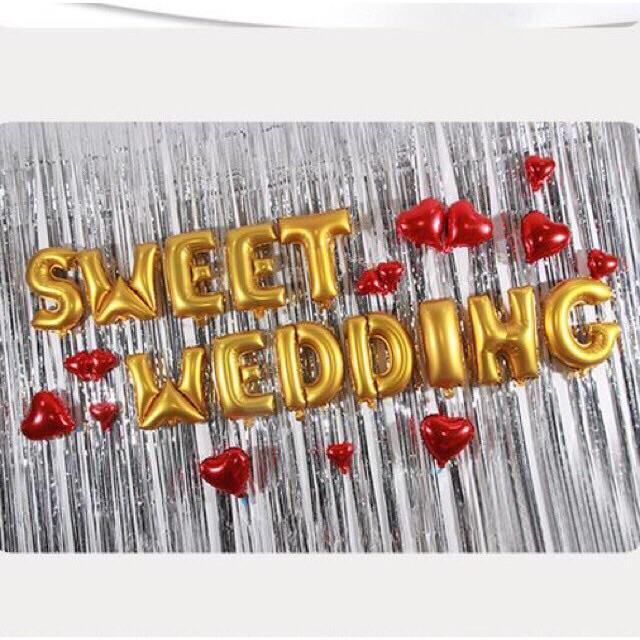 Bộ bóng chữ happy wedding ( Sweet wedding
