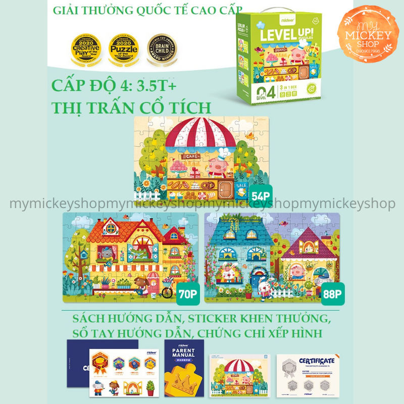 BỘ XẾP HÌNH 7 CẤP ĐỘ TỪ DỄ ĐẾN KHÓ THEO LỨA TUỔI - HÃNG MIDEER 7 ADVANCED LEVELS PUZZLE mẫu mới 2021