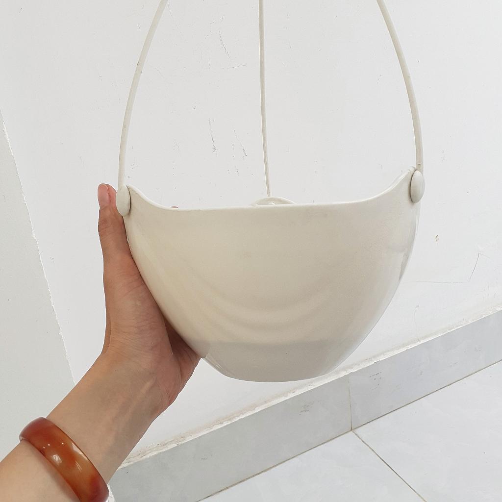 Chậu treo thông minh trồng cây cảnh, hoa kiểng hình tròn vân sọc