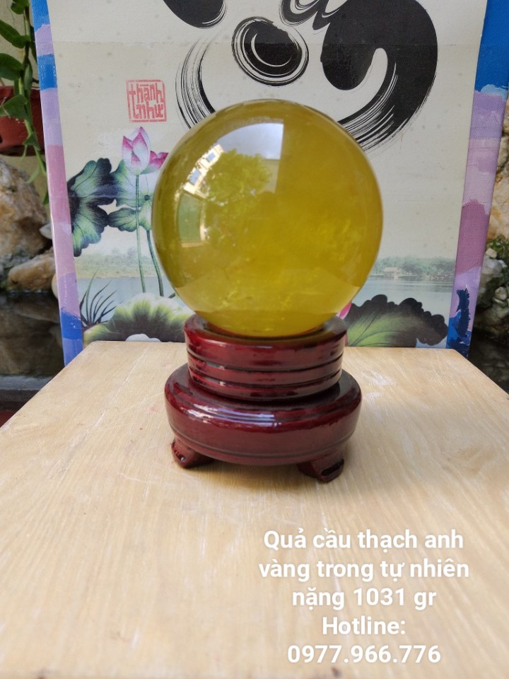 Quả Cầu Thạch Anh Vàng Chanh - Hợp Mệnh Kim, Thổ