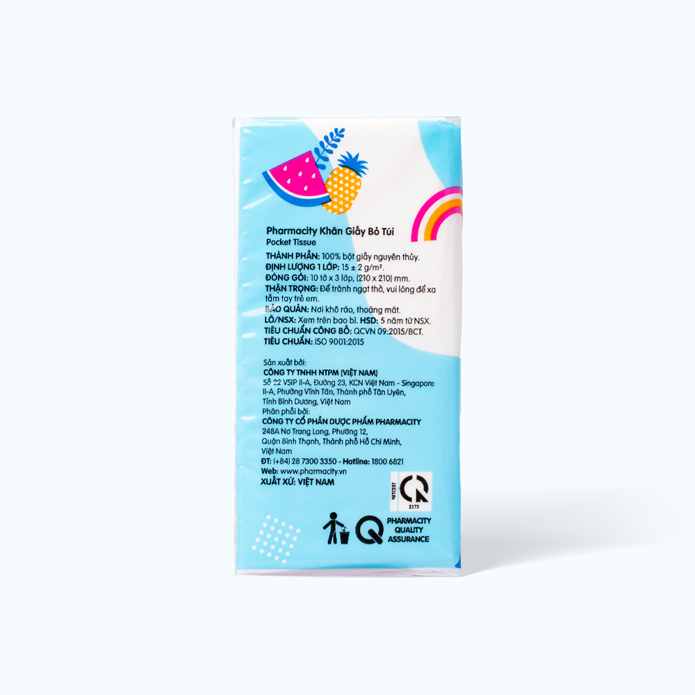 Khăn giấy bỏ túi Pharmacity Tropical Summer (Lốc 6 gói)