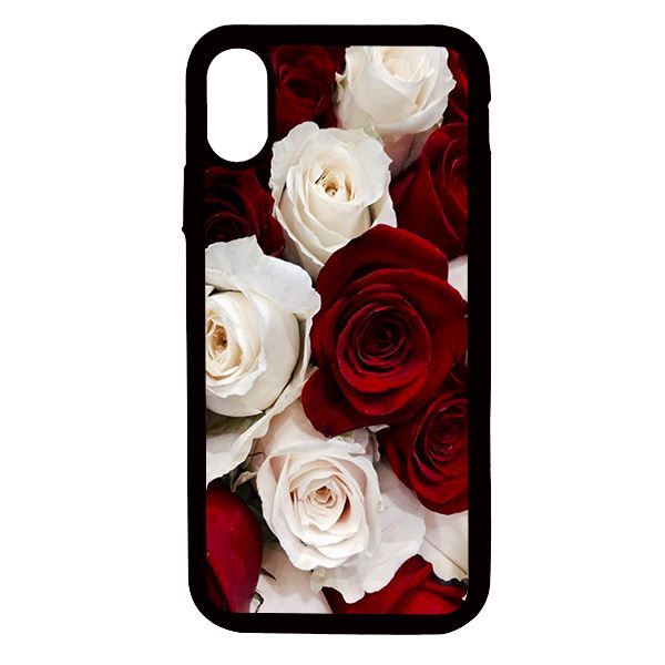 Ốp lưng cho điện thoại Iphone Xs Hoa hồng đỏ trắng - Hàng chính hãng