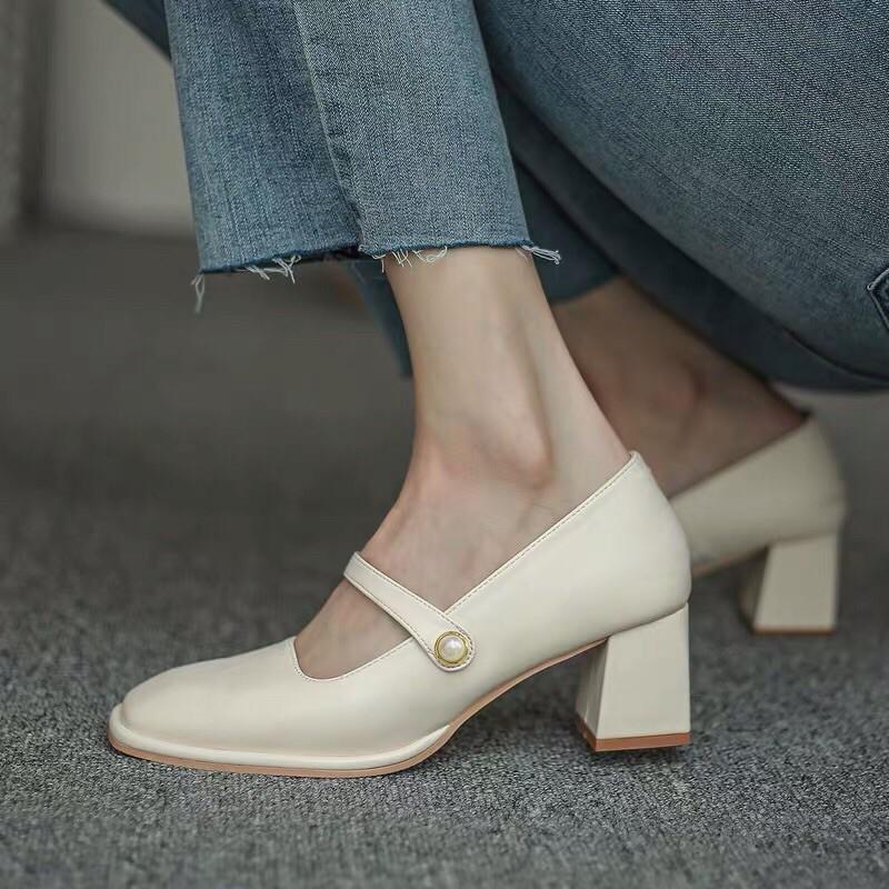 Giày cao gót 5cm style tiểu thư quai ngang G023