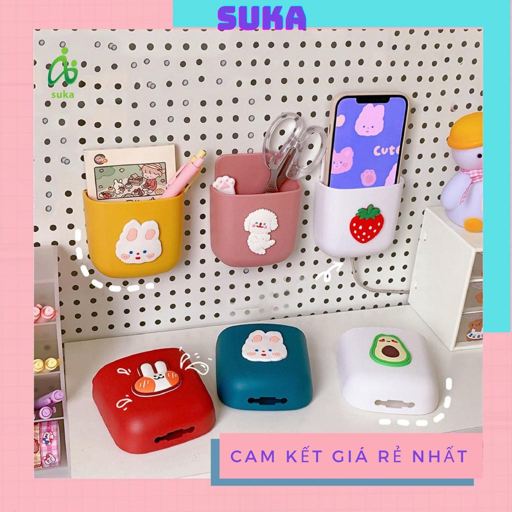 Kệ dán tường đựng điều khiển, điện thoại, đồ cá nhân đa năng tiện dụng dễ thương