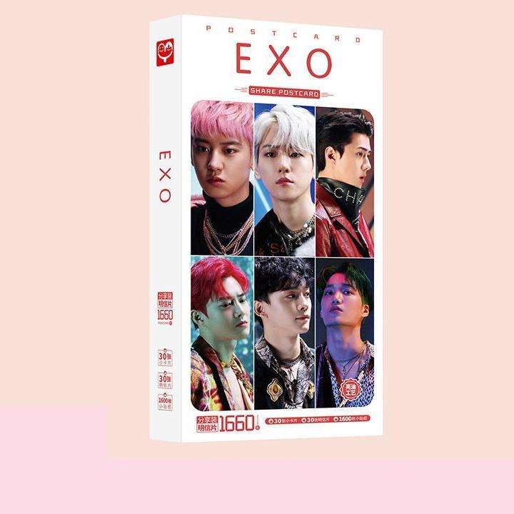 Hộp ảnh Postcard Exo Obsession in hình nhóm nhạc idol tặng thẻ Vcone