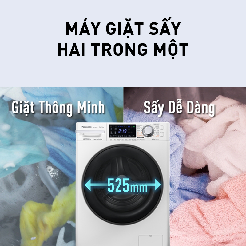 [Lắp đặt trong vòng 24h] Máy Giặt Cửa Trước Panasonic NA-S96FG1WVT- Diệt Vi Khuẩn 99.9% - Hàng chính hãng