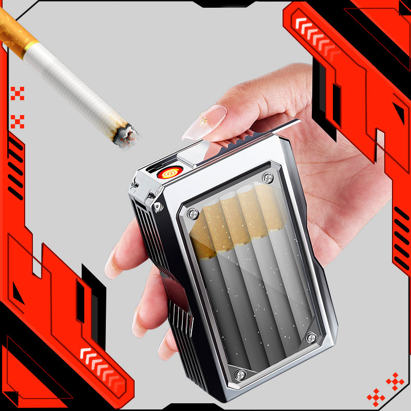 Bật Lửa Điện Kiêm Hộp Đựng Thuốc 20 Điếu Focus YH123 - Sạc Điện