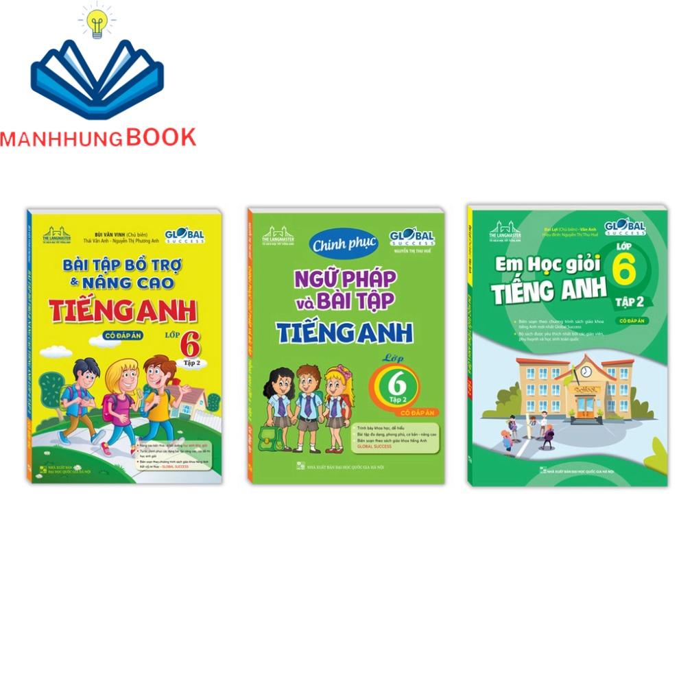 Sách Combo 3c -Em học giỏi tiếng anh &amp; bài tập bổ trợ và nâng cao &amp; Chinh phục ngữ pháp và bài tập tiếng anh lớp 6 tập 2