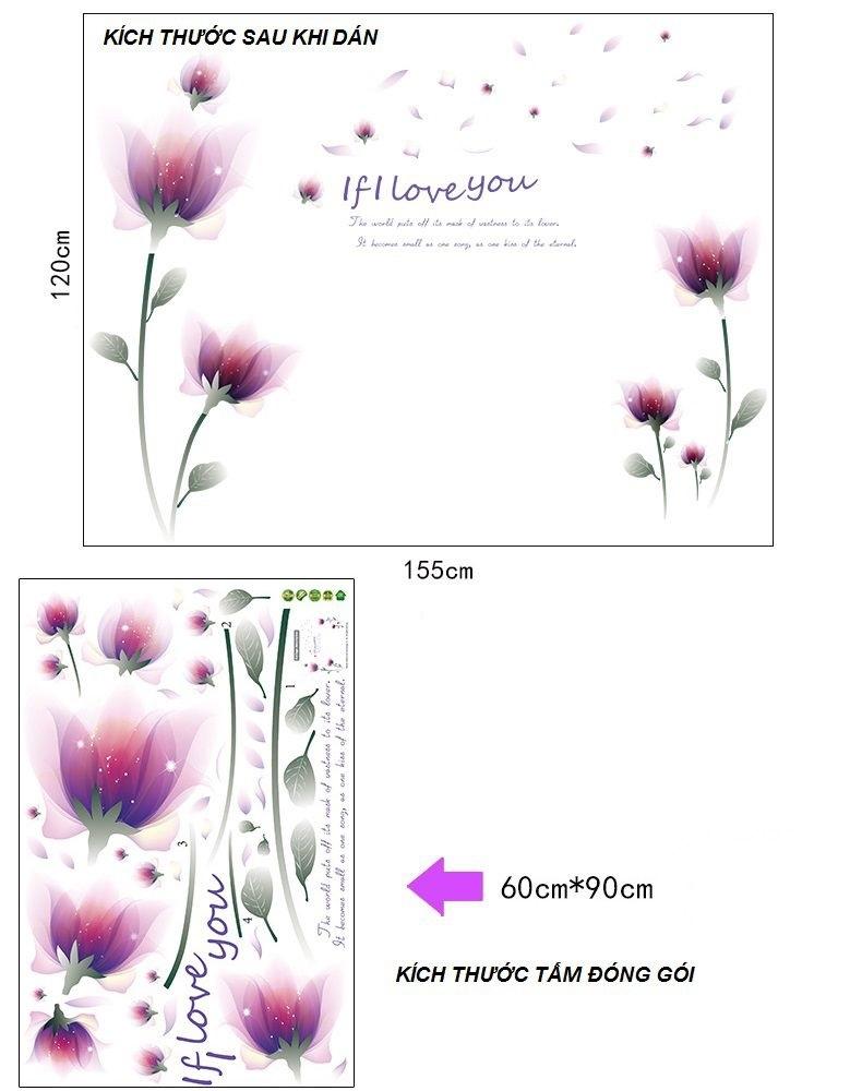 DECAL DÁN TƯỜNG ĐÔI PHA LÊ TÍM