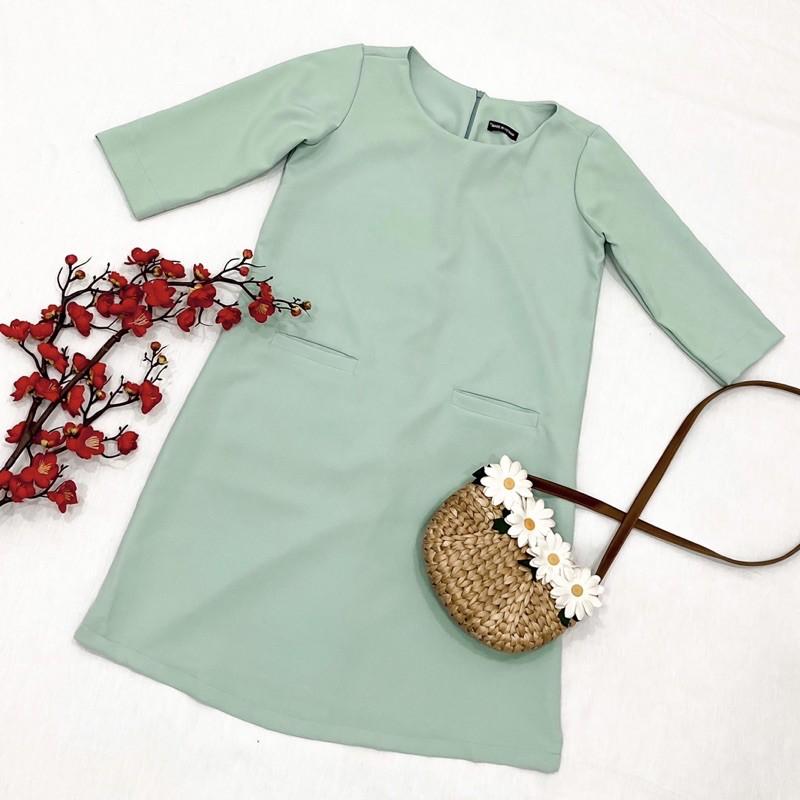 Đầm Suông Ngắn Xanh Mint Freesize