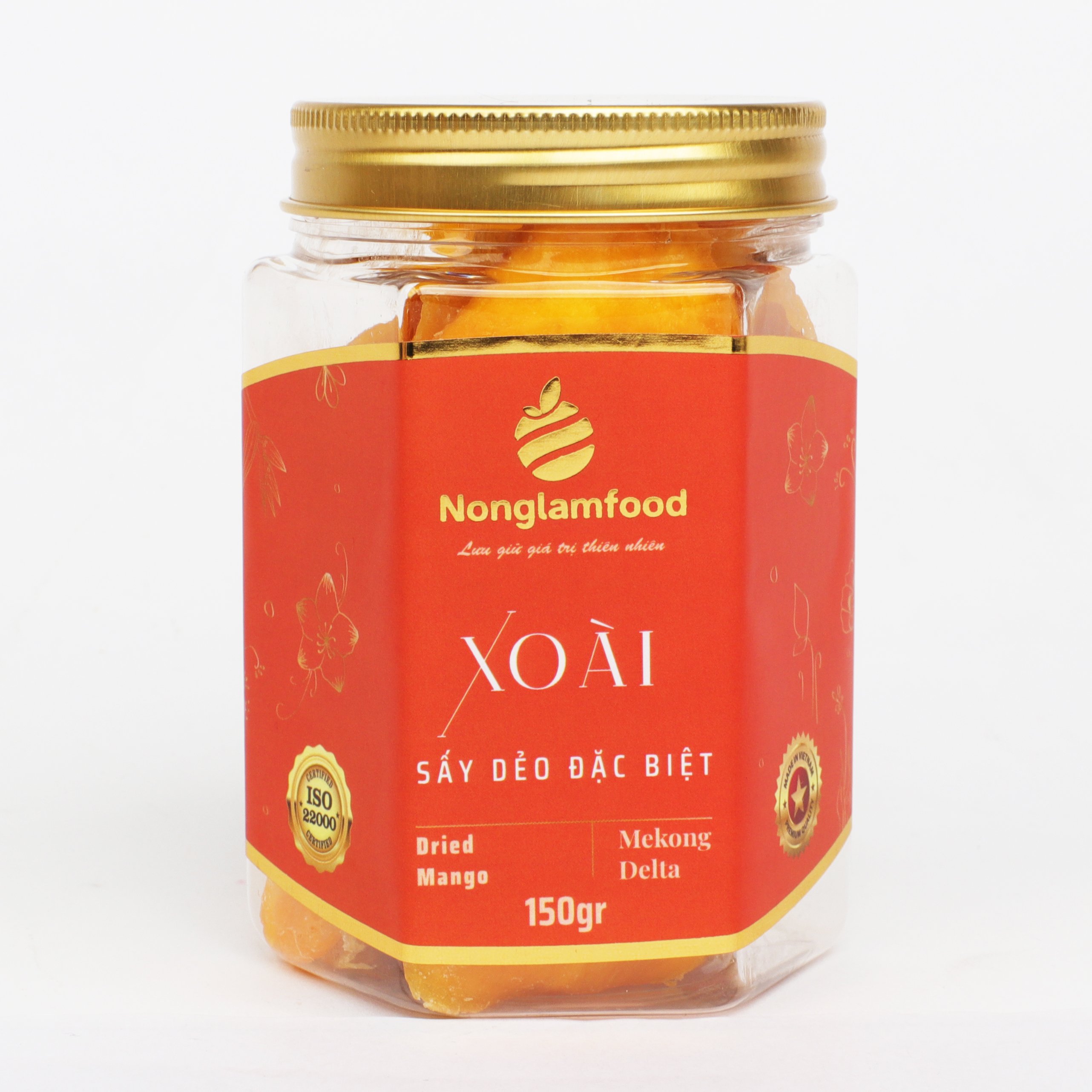 [HẠT MỨT TẾT 2024] Xoài sấy dẻo đặc biệt Nonglamfood hũ 150g - Premium Soft Dried Mango | Quà tặng cao cấp Xuân Giáp Thìn cho người thân, bạn bè, doanh nghiệp