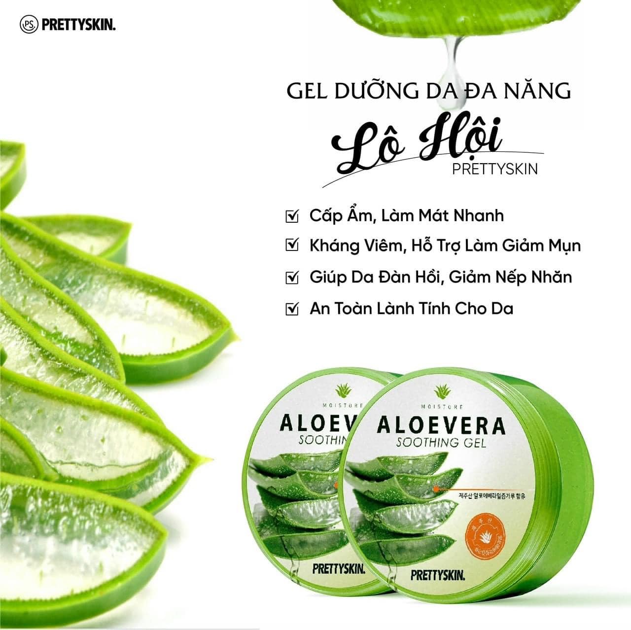 Gel Dưỡng Da Lô Hội Pretty Skin Aloe Vera Soothing Gel 300ml