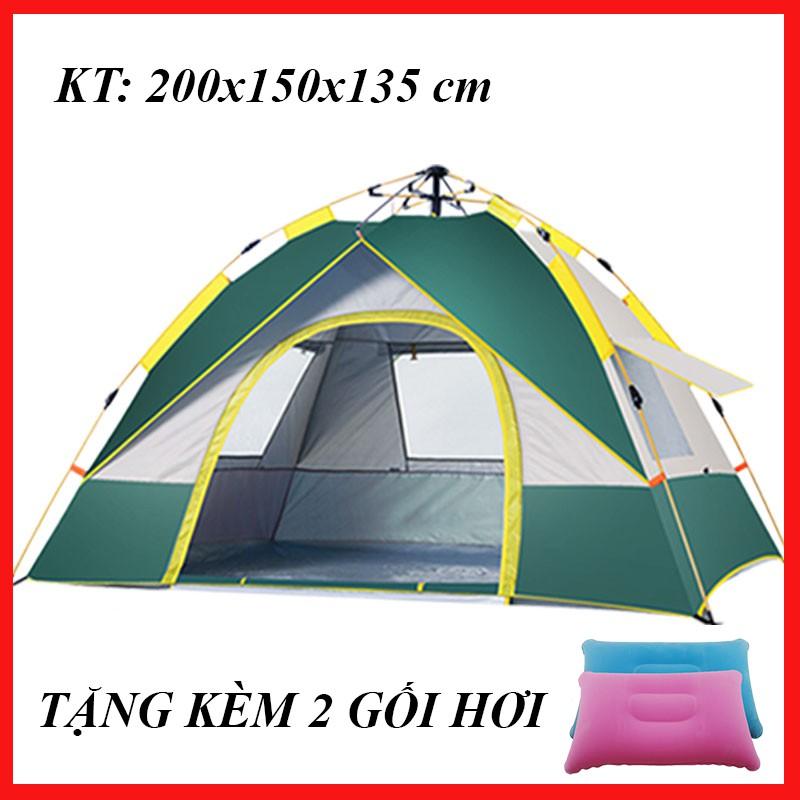 Lều Cắm Trại 2 Đến 4 Người Chống Nước, Nóng Chống Tia UV 4 Cửa Thông Thoáng Lều Du Lịch Phượt Tự Bung