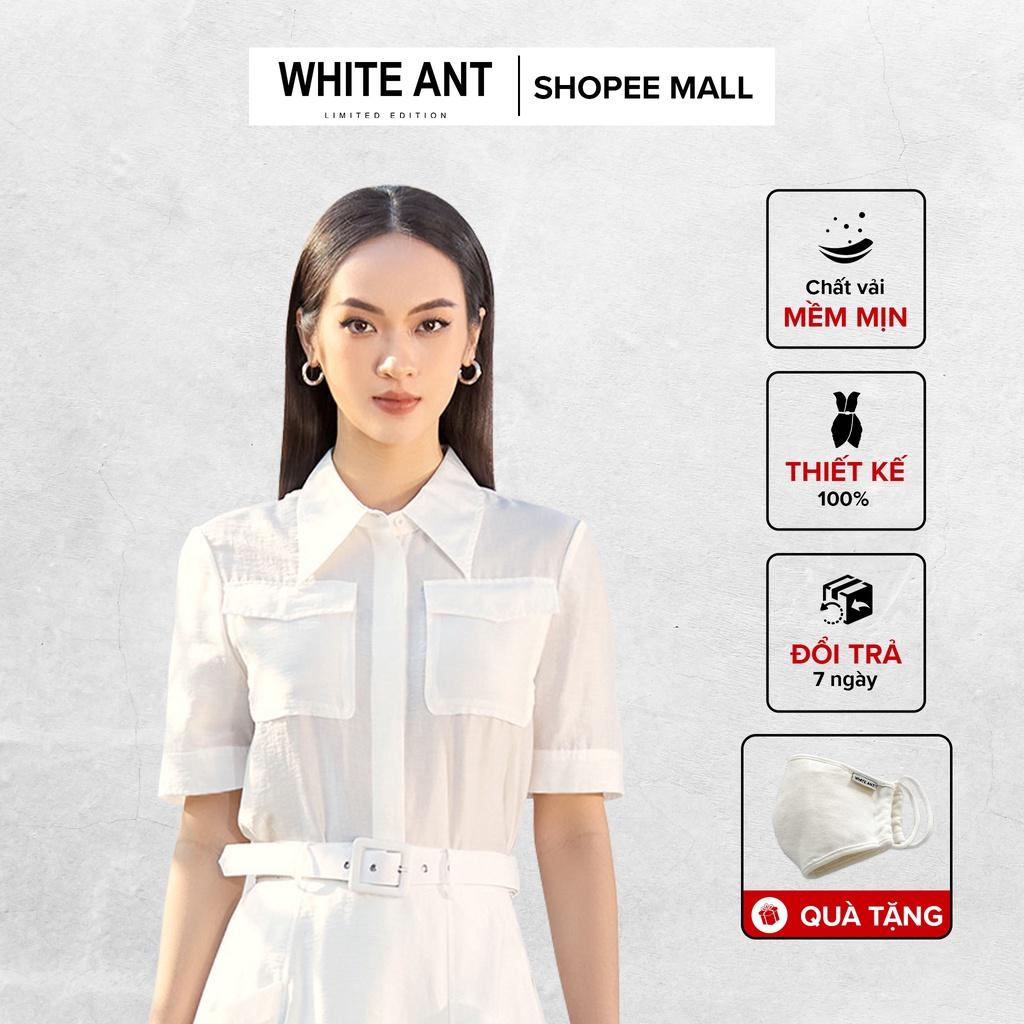 Áo Sơ Mi Nữ Ngắn Tay WHITE ANT MIRA CASE BAG SHIRT Thiết Kế Túi Ốp Thanh Lịch, Trẻ Trung 170300154