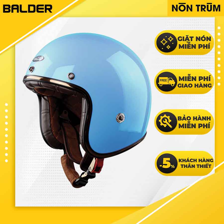 Mũ bảo hiểm 3/4 Balder light màu xanh ngọc bóng