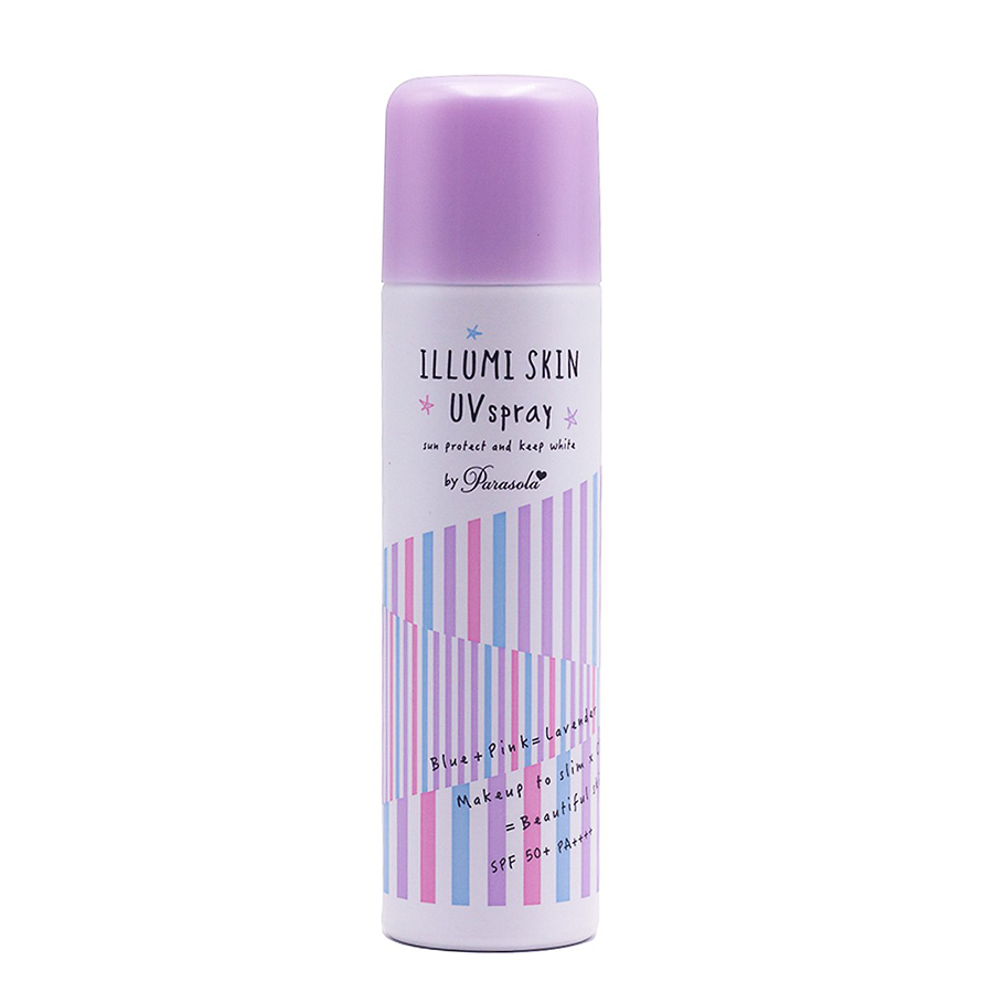 Xịt chống nắng Naris Parasola Illumi Skin UV Spray SPF50+/PA+++ Nhật Bản 80g + Móc khóa