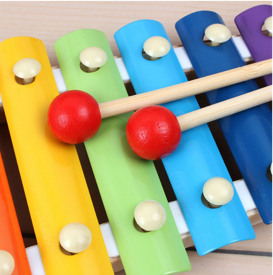 Đàn mộc cầm Xylophone 8 âm phiên bản mini cho bé - Chất liệu gỗ an toàn thân thiện - Kích thước 25cm