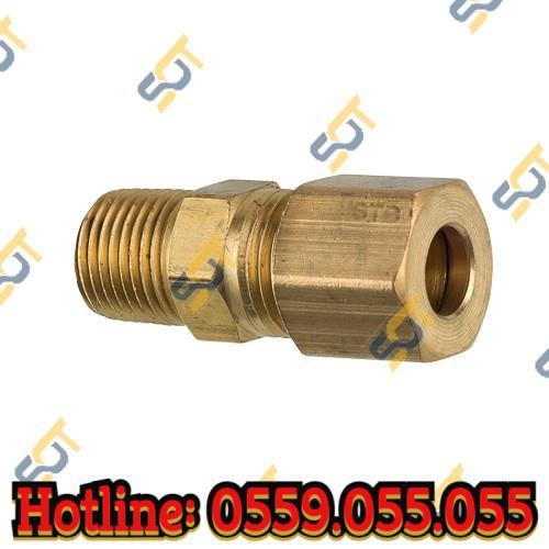 Bộ ren ngoài 1/2 (21), 1 đầu côn lõm nối hạt bắp NPT (Brass Compression fitting Male connector)