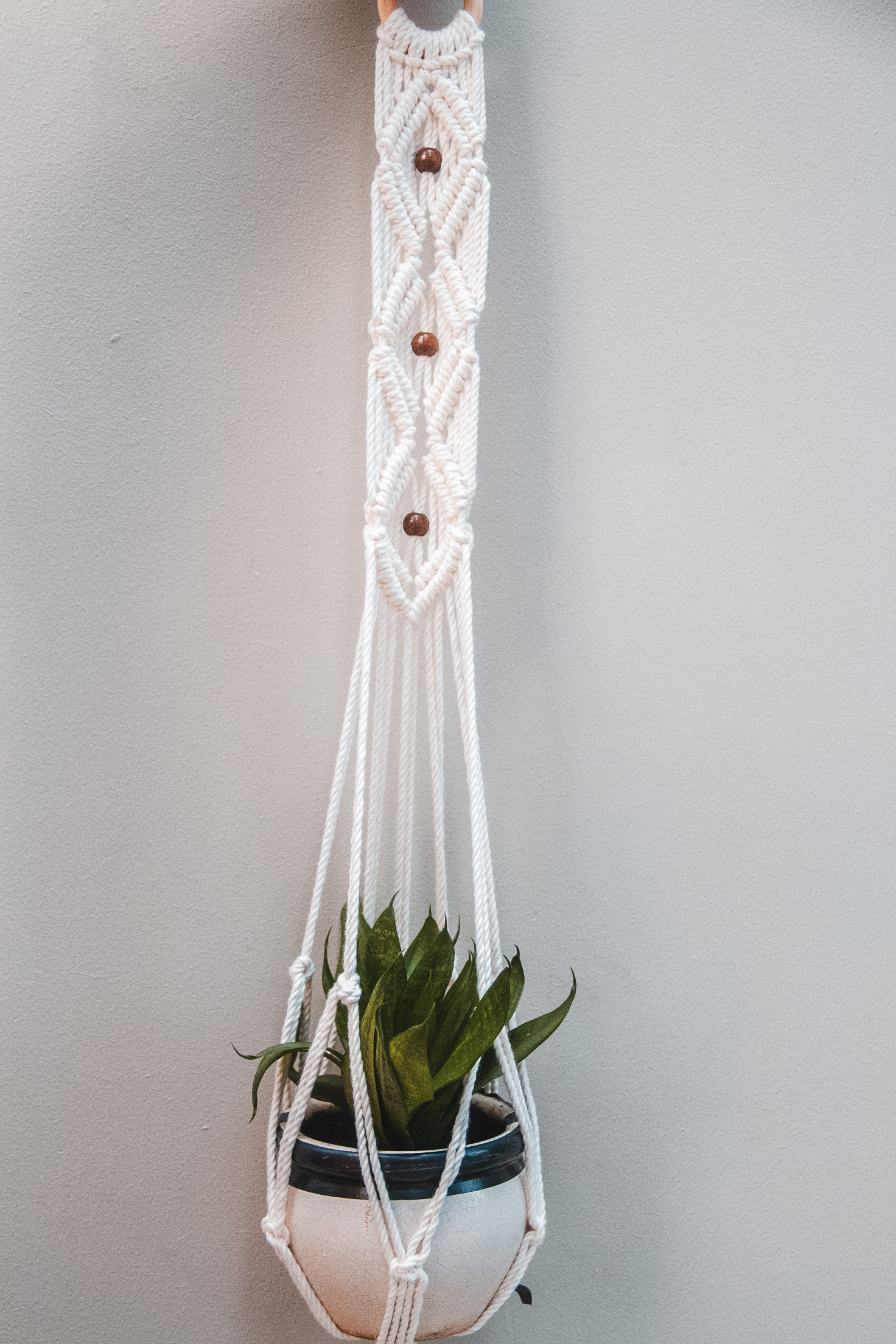 Dây Treo Cây Trang Trí Macrame Boho- Sản Phẩm Handmade, Dùng Treo Tường Decor Trong Nhà Ở, Văn Phòng Làm Việc, Homestay, Quán Cà Phê