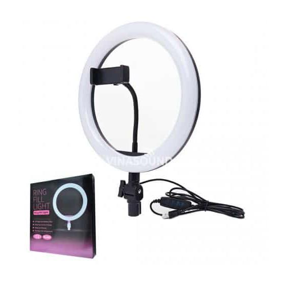 Bộ Đèn LED trợ sáng 26cm tích hợp 3 nguồn ánh sáng trắng/vàng/trung tính hỗ trợ livestream, selfie, quay Tiktok (tặng kèm đầu đọc thẻ nhớ cao cấp)