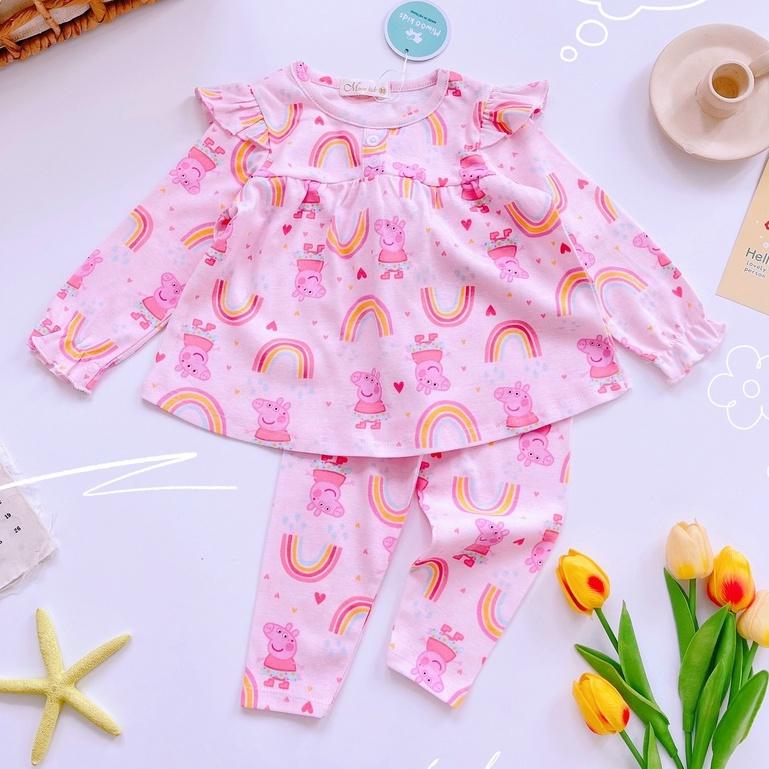 Bộ dài tay cánh tiên quần dài Bozip dáng baby doll siêu mềm mịn mát cho bé gái - HÀNG LOẠI 1 Bảng 2