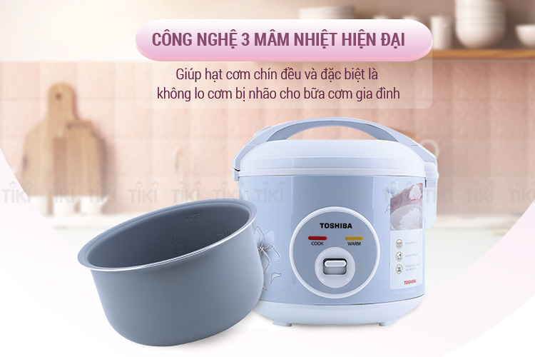 Nồi Cơm Nắp Gài Toshiba RC-10JFM(H)VN (1L) - Hàng chính hãng