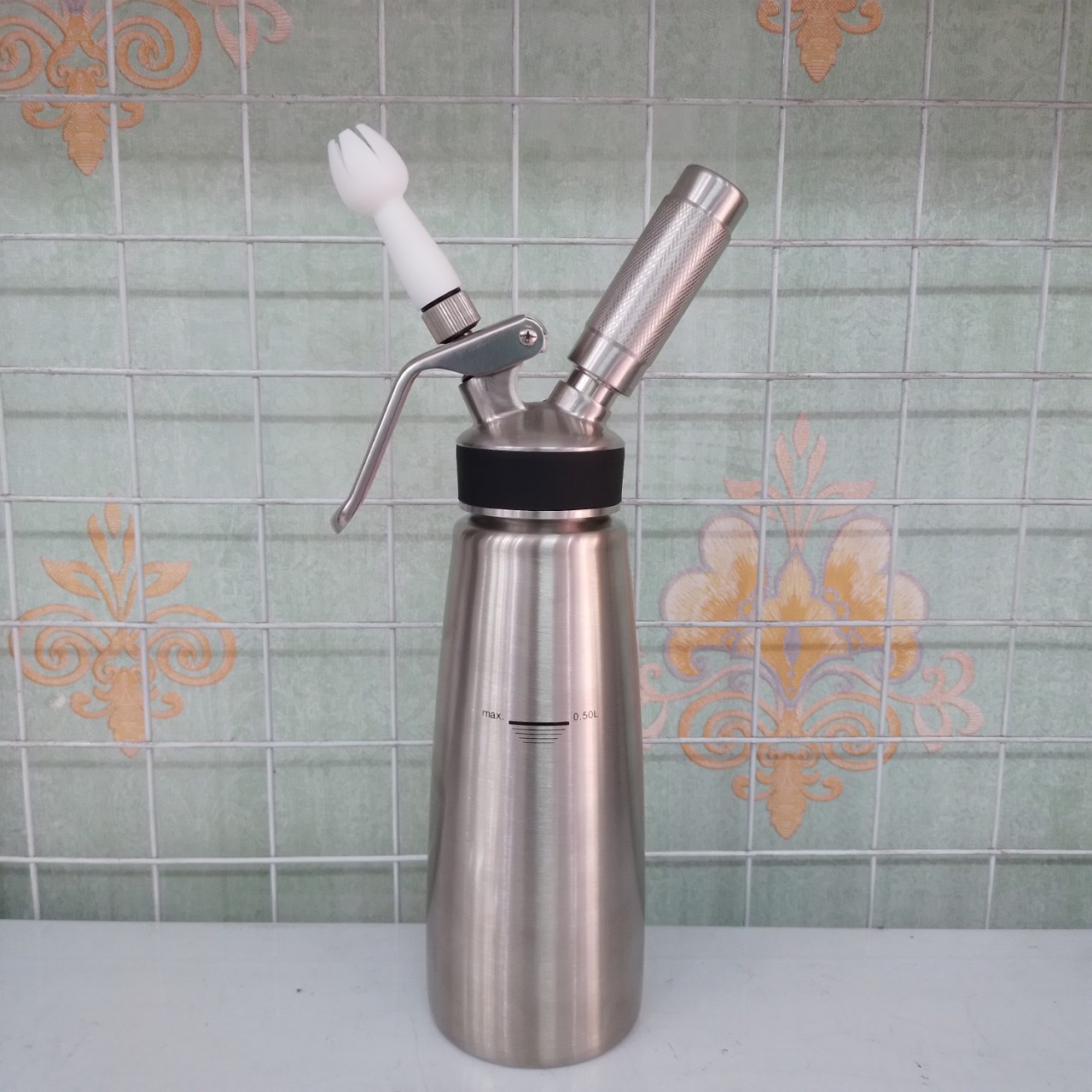 Bình xịt kem tươi dung tích 500ml, chất liệu INOX