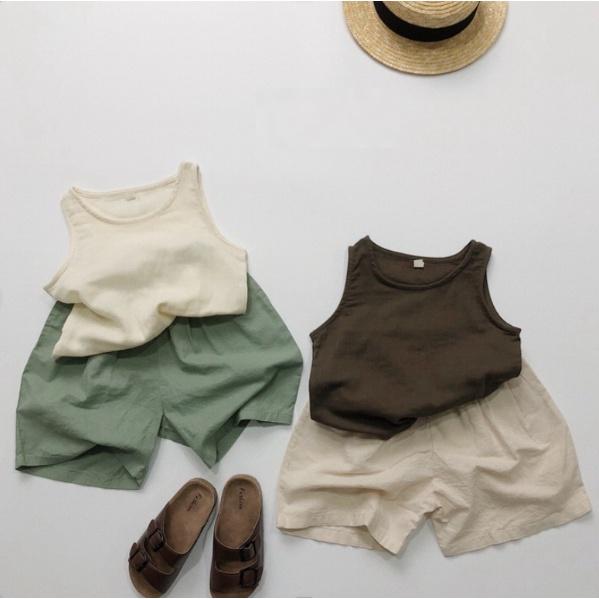 Quần Short Linen đơn màu phong cách Hàn Quốc cho bé Q922