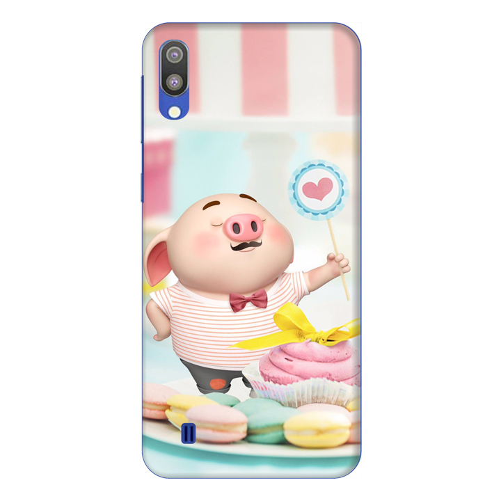 Ốp lưng dành cho điện thoại Samsung Galaxy M10 hình Heo Con Ăn Bánh - Hàng chính hãng